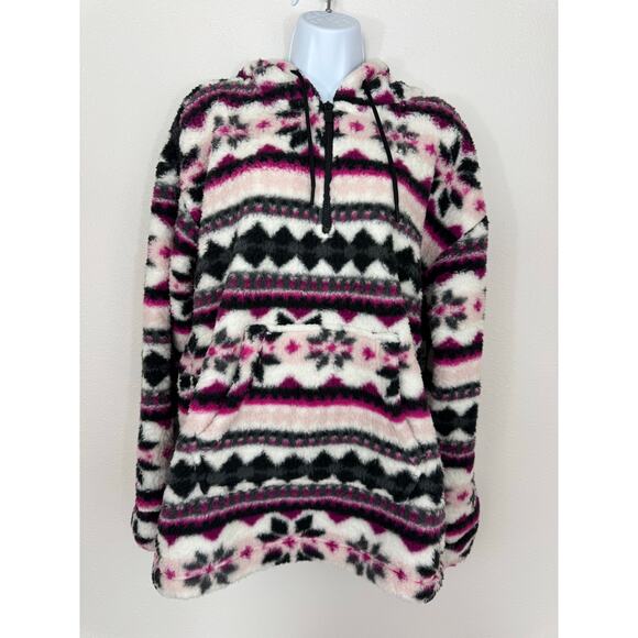 Marc New York Performance Fair Isle Fleece Hoodie NWT Size L - Picture 1 of 5
